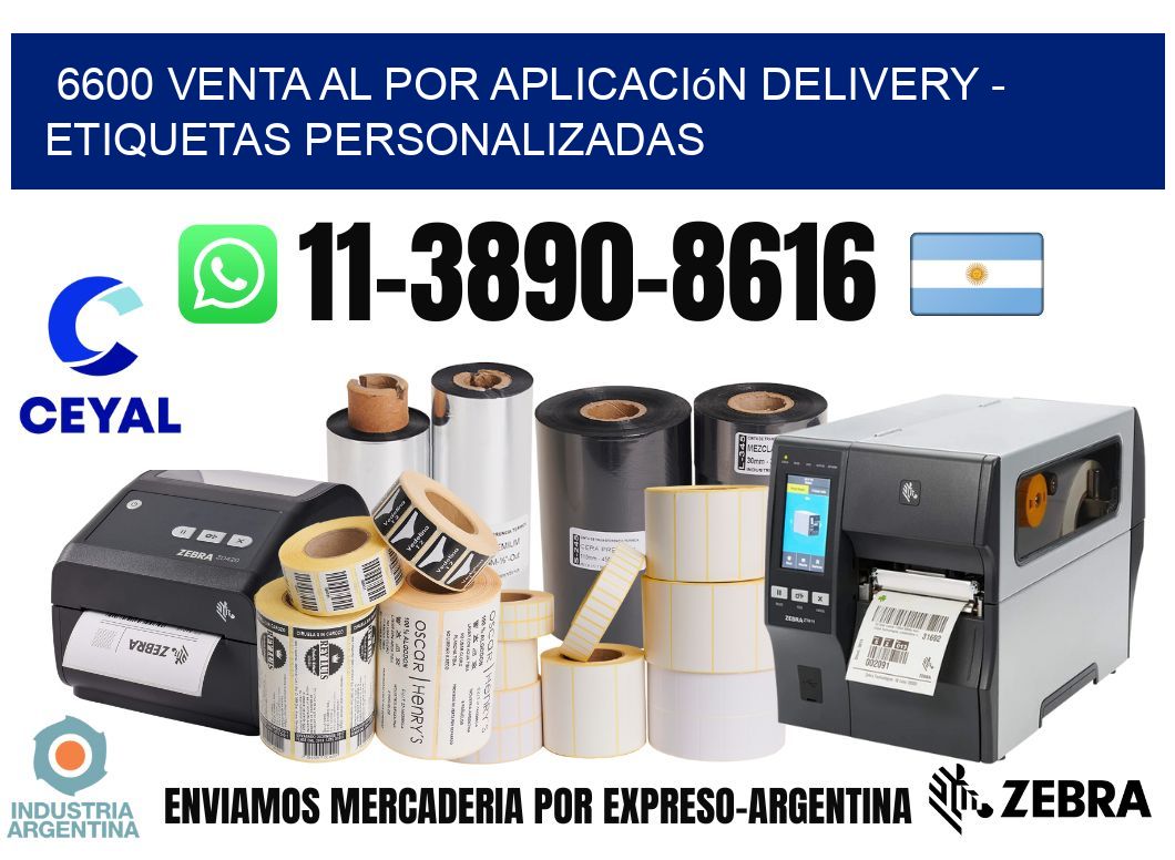 6600 Venta al Por Aplicación delivery - Etiquetas Personalizadas