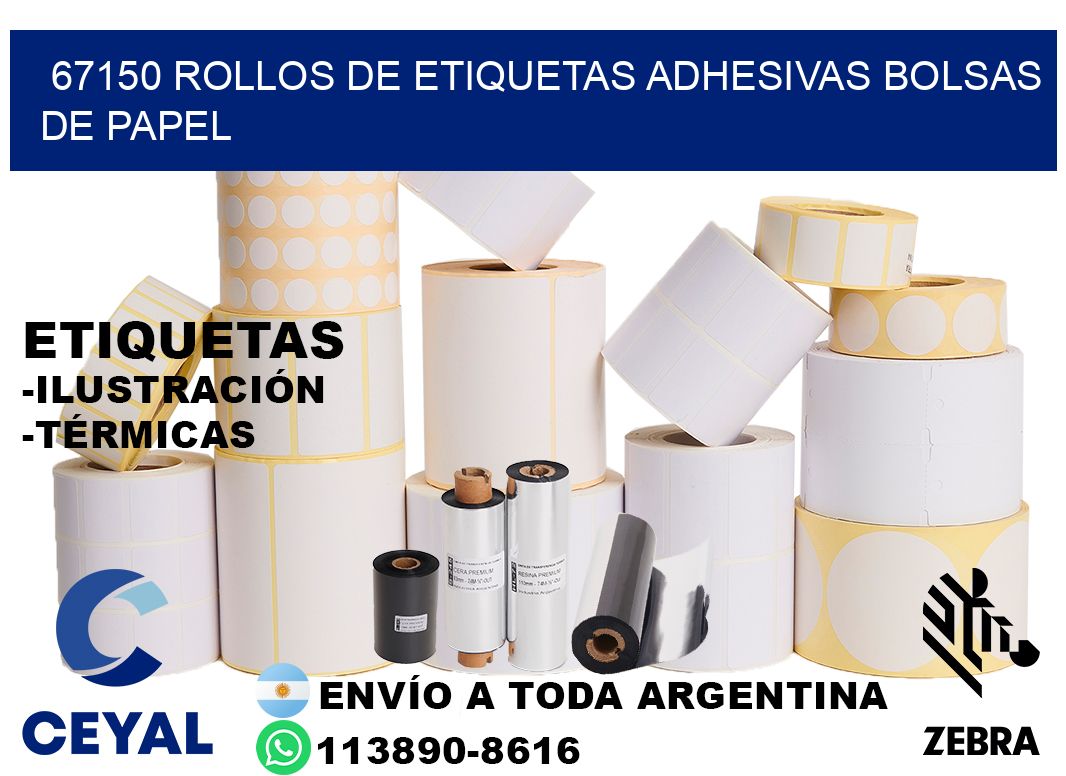 67150 rollos de etiquetas adhesivas bolsas de papel