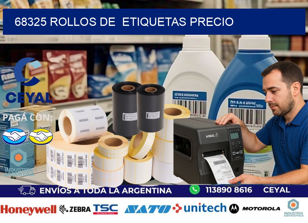 68325 rollos de  etiquetas precio