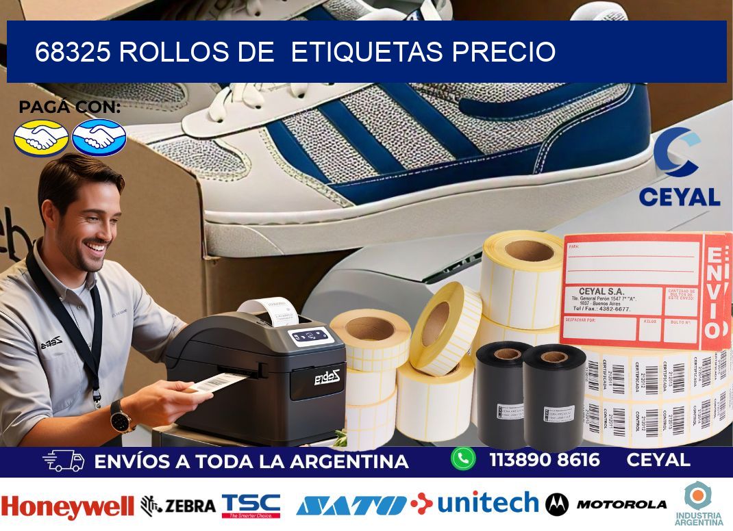 68325 rollos de  etiquetas precio