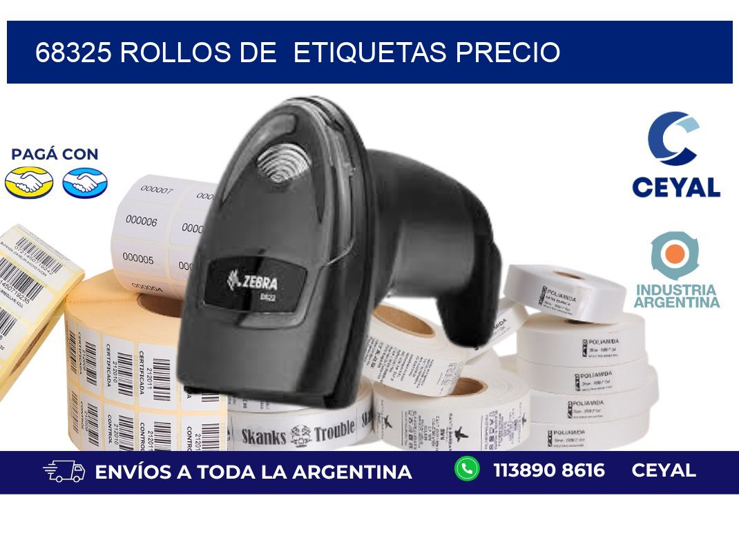 68325 rollos de  etiquetas precio