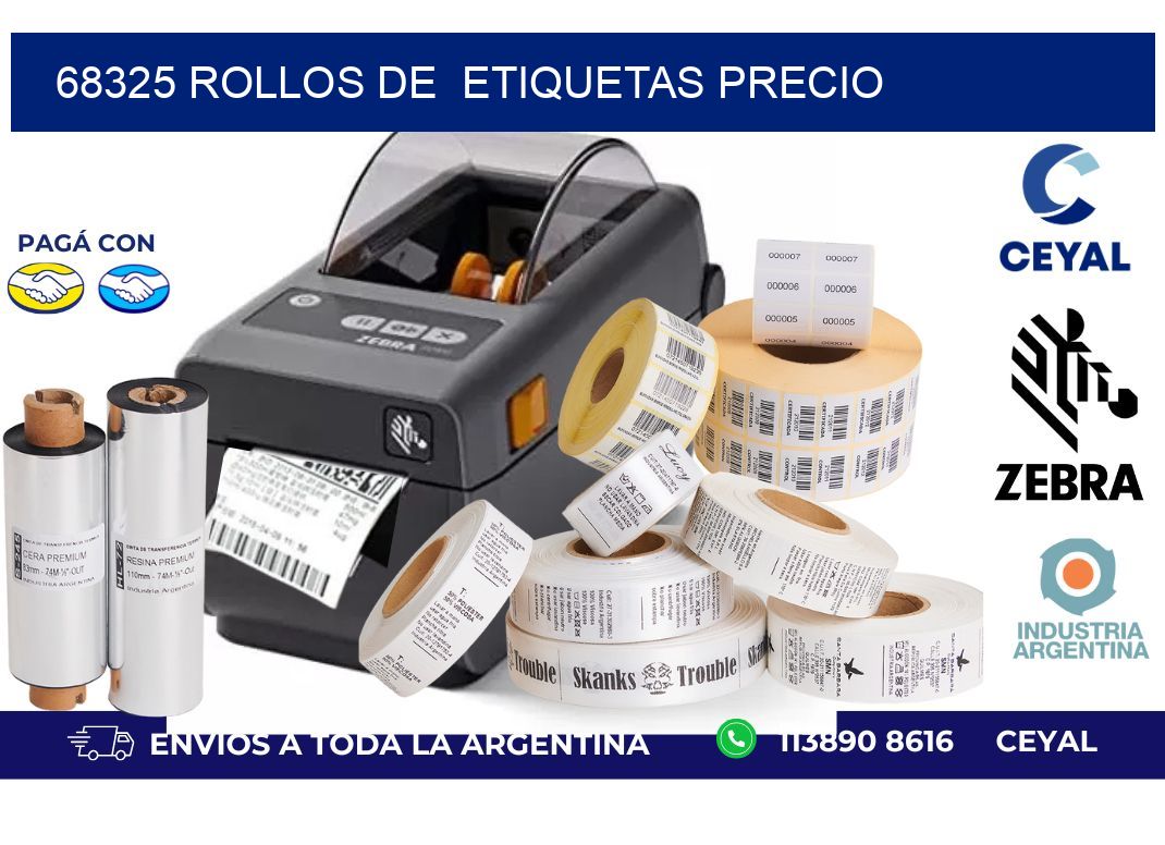 68325 rollos de  etiquetas precio