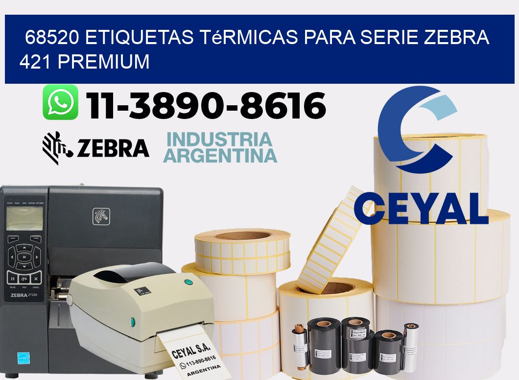 68520 etiquetas térmicas para serie zebra 421 premium