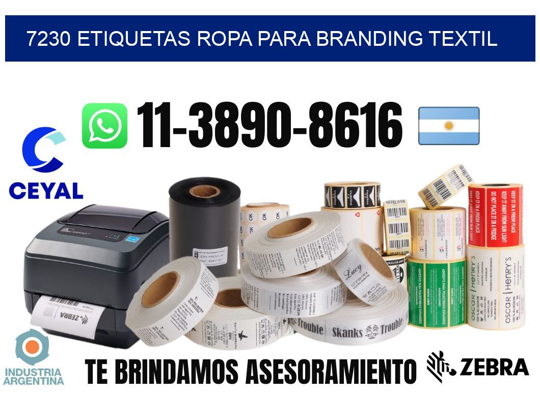 7230 Etiquetas ropa para branding textil