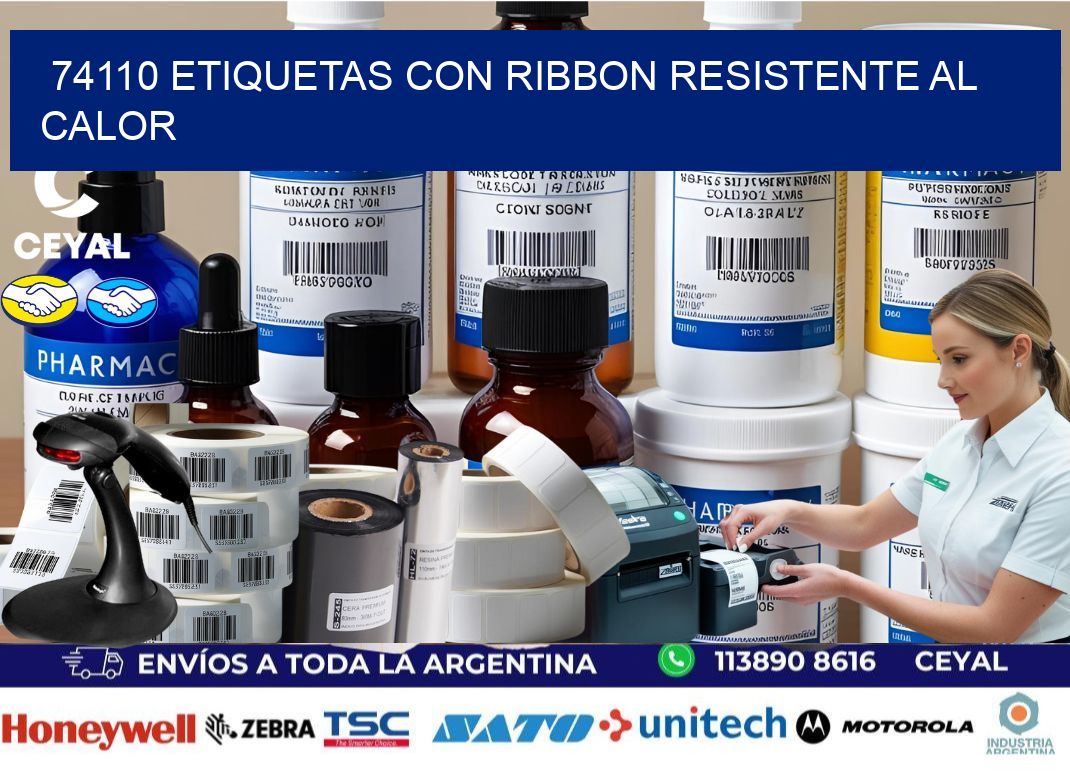 74110 etiquetas con ribbon resistente al calor