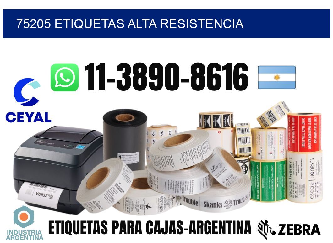 75205 etiquetas alta resistencia