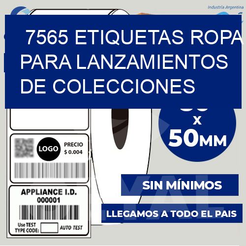 7565 Etiquetas ropa para lanzamientos de colecciones