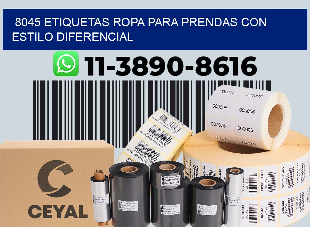 8045 Etiquetas ropa para prendas con estilo diferencial
