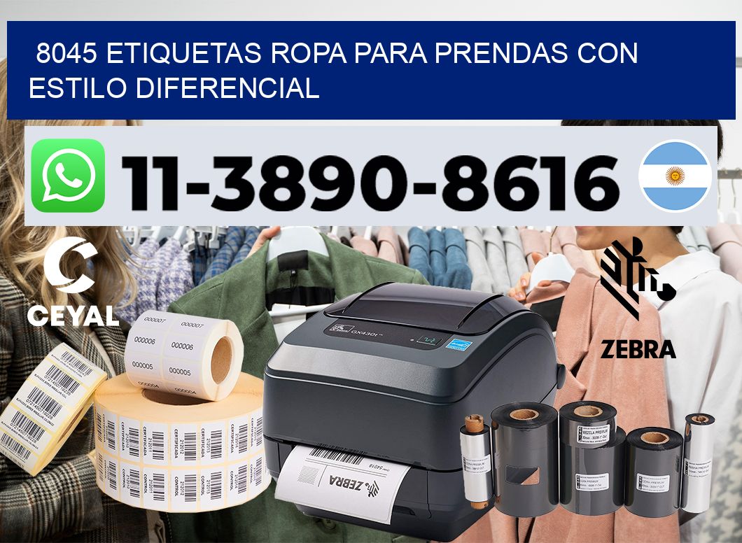 8045 Etiquetas ropa para prendas con estilo diferencial
