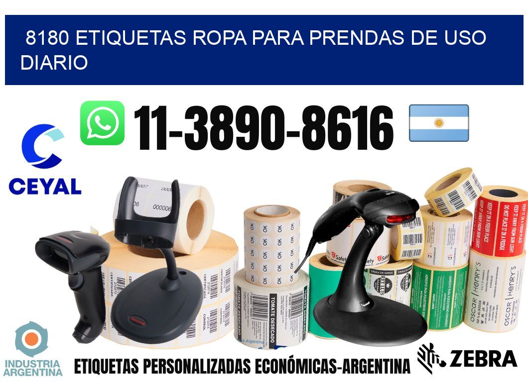 8180 Etiquetas ropa para prendas de uso diario
