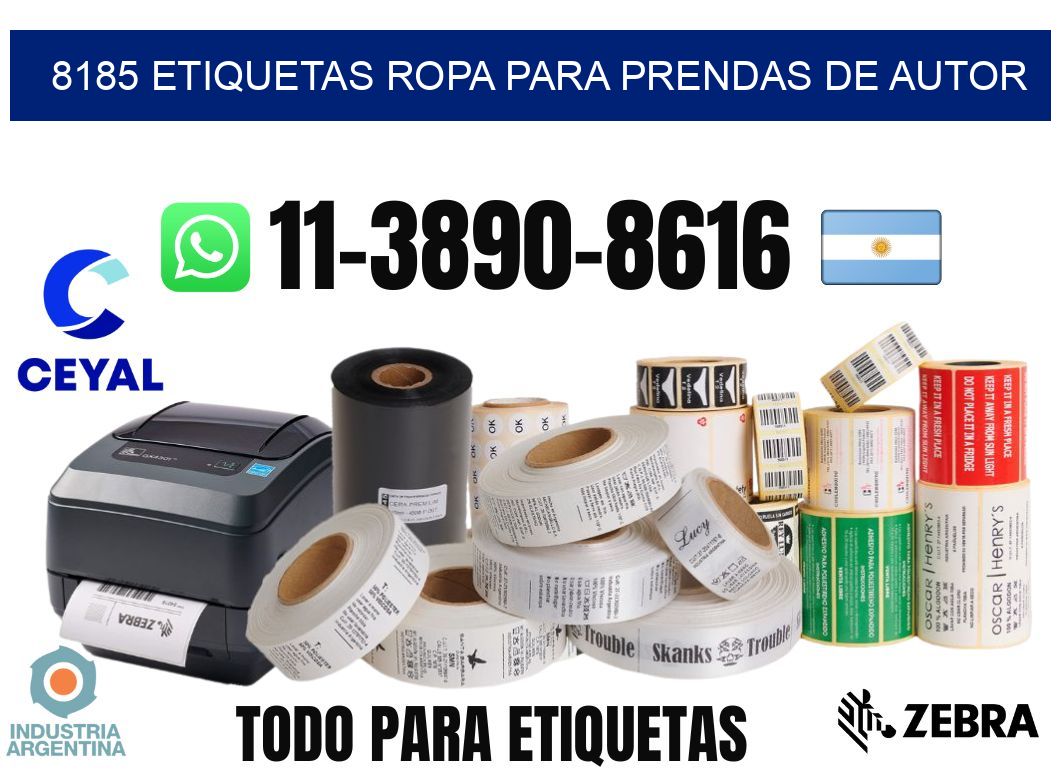 8185 Etiquetas ropa para prendas de autor