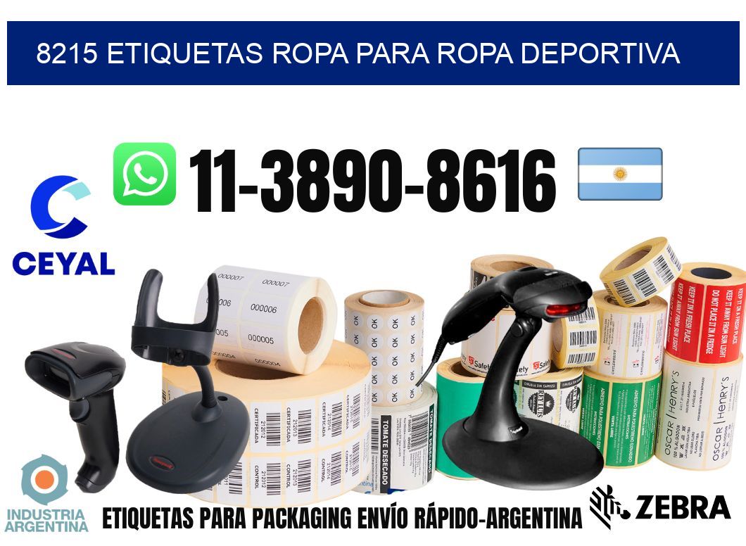 8215 Etiquetas ropa para ropa deportiva