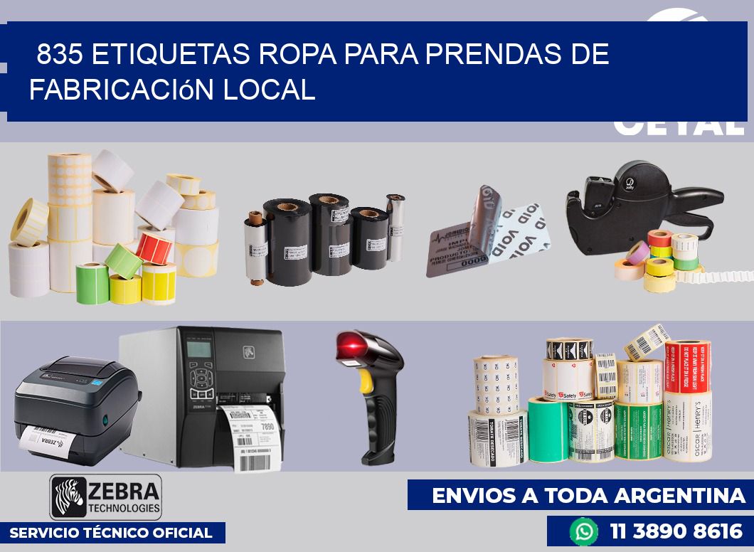 835 Etiquetas ropa para prendas de fabricación local
