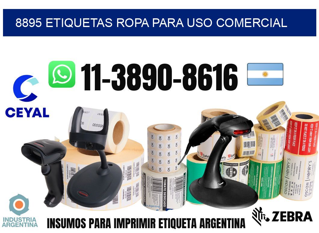 8895 Etiquetas ropa para uso comercial
