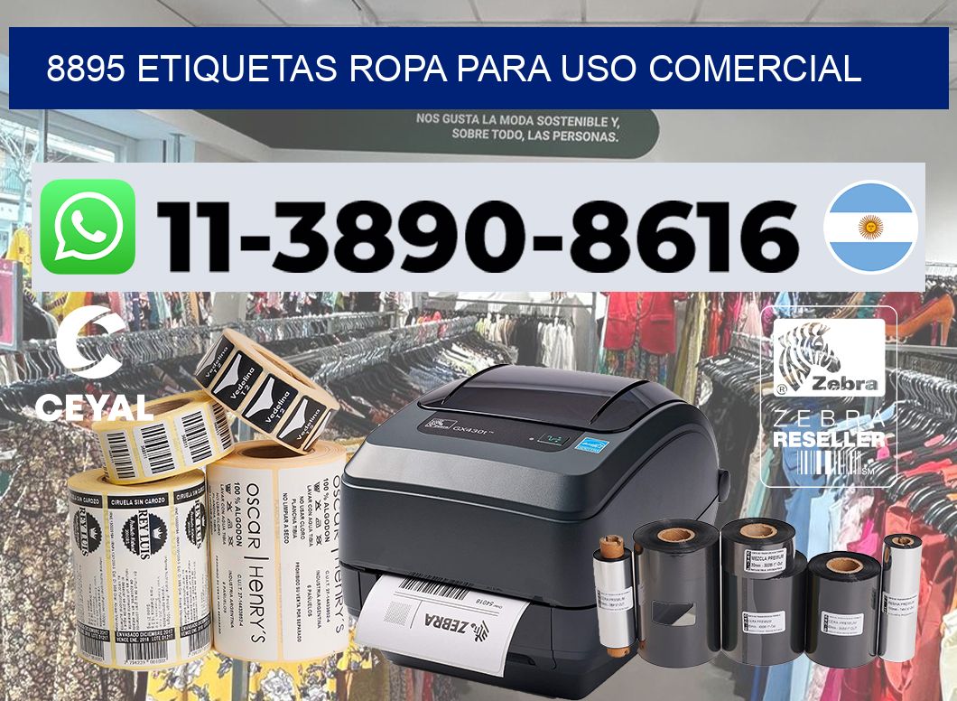 8895 Etiquetas ropa para uso comercial