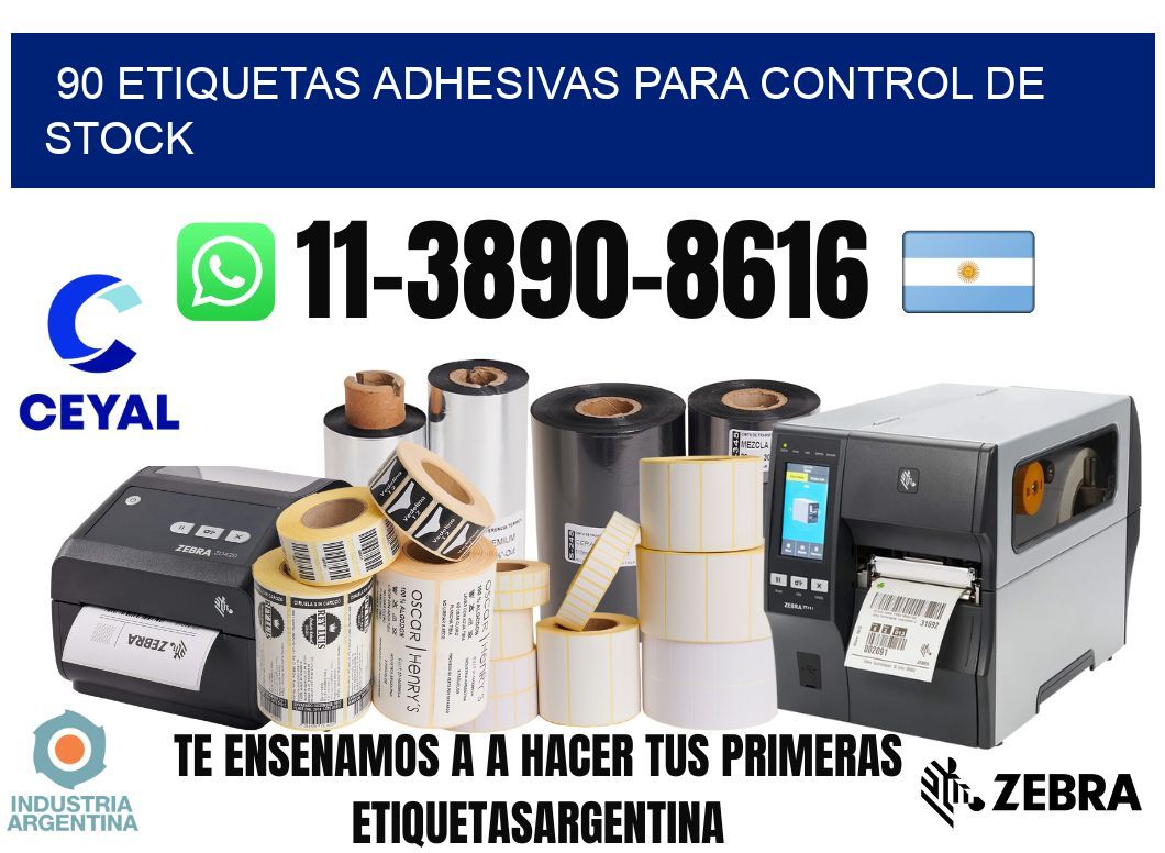 90 Etiquetas adhesivas para control de stock