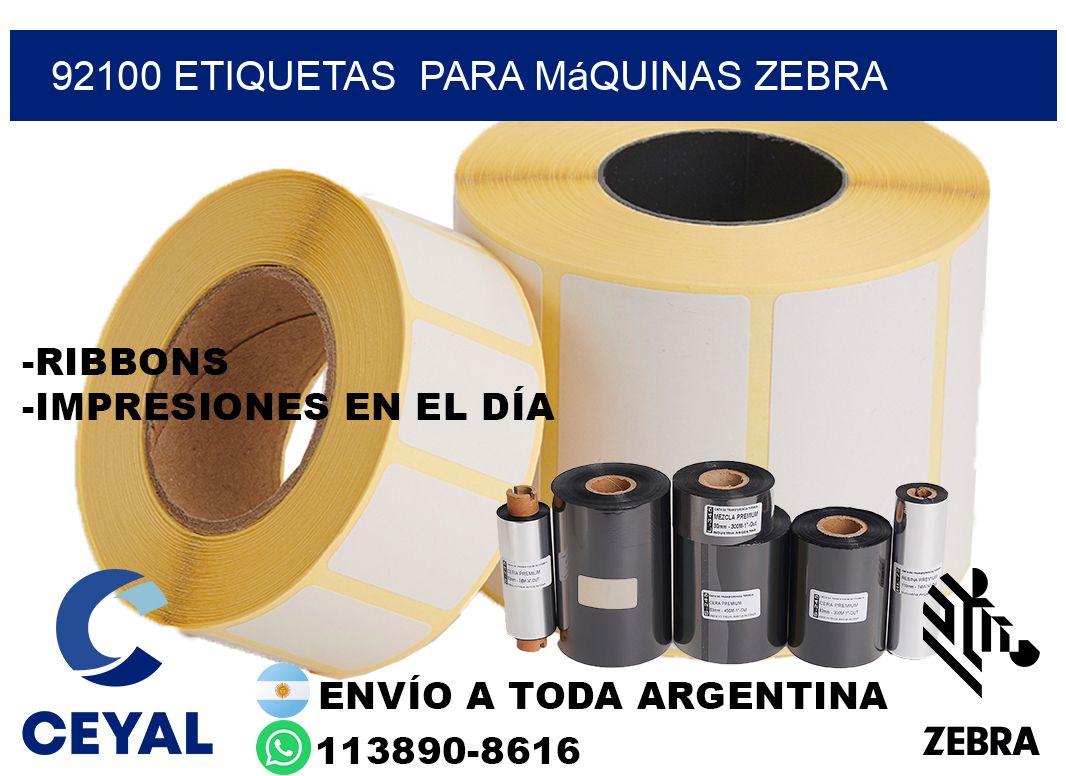 92100 etiquetas para máquinas Zebra