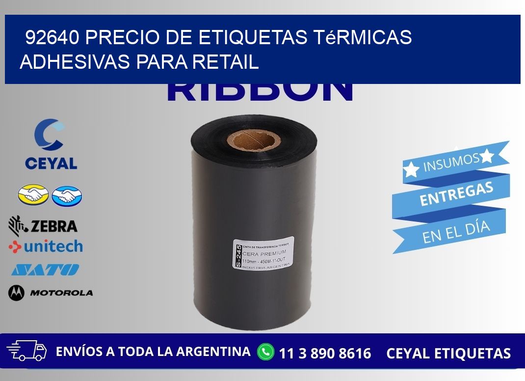 92640 precio de etiquetas térmicas adhesivas para retail