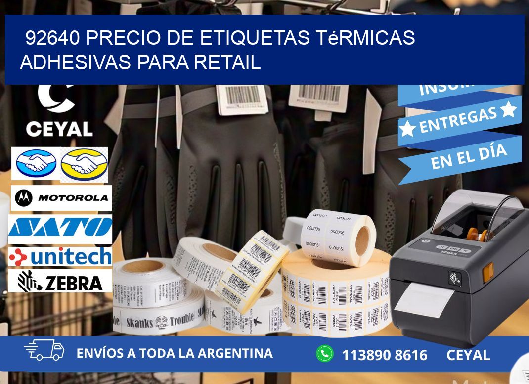 92640 precio de etiquetas térmicas adhesivas para retail