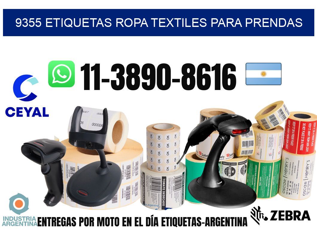 9355 Etiquetas ropa textiles para prendas