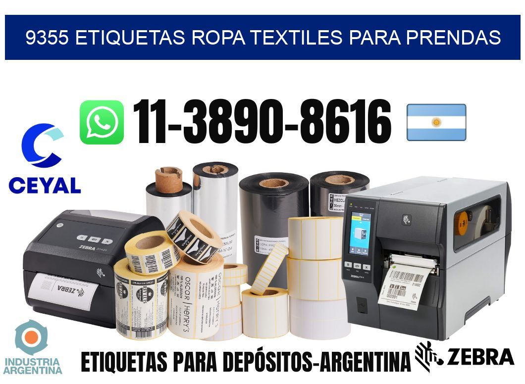 9355 Etiquetas ropa textiles para prendas