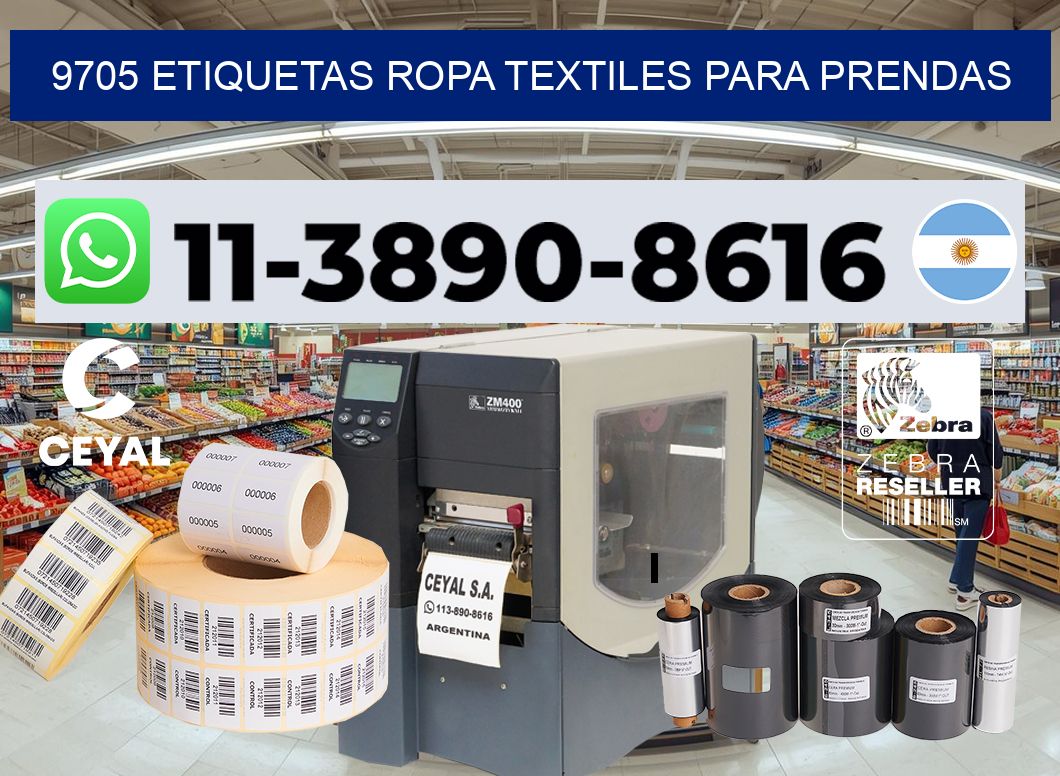 9705 Etiquetas ropa textiles para prendas