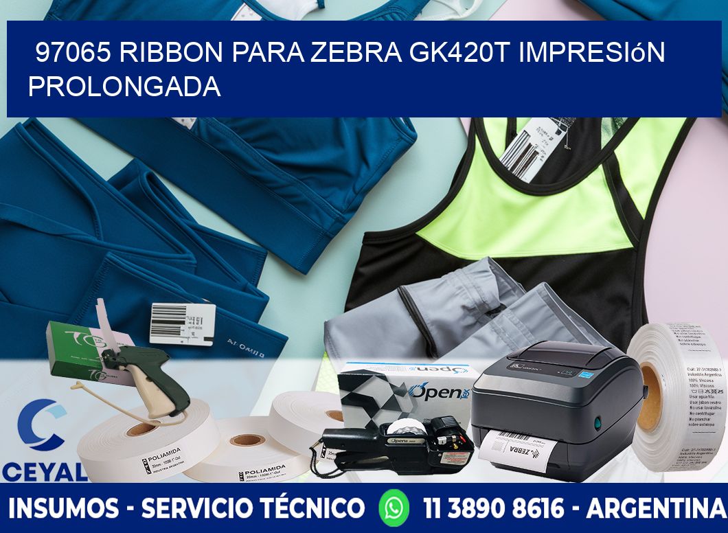 97065 ribbon para zebra gk420t impresión prolongada