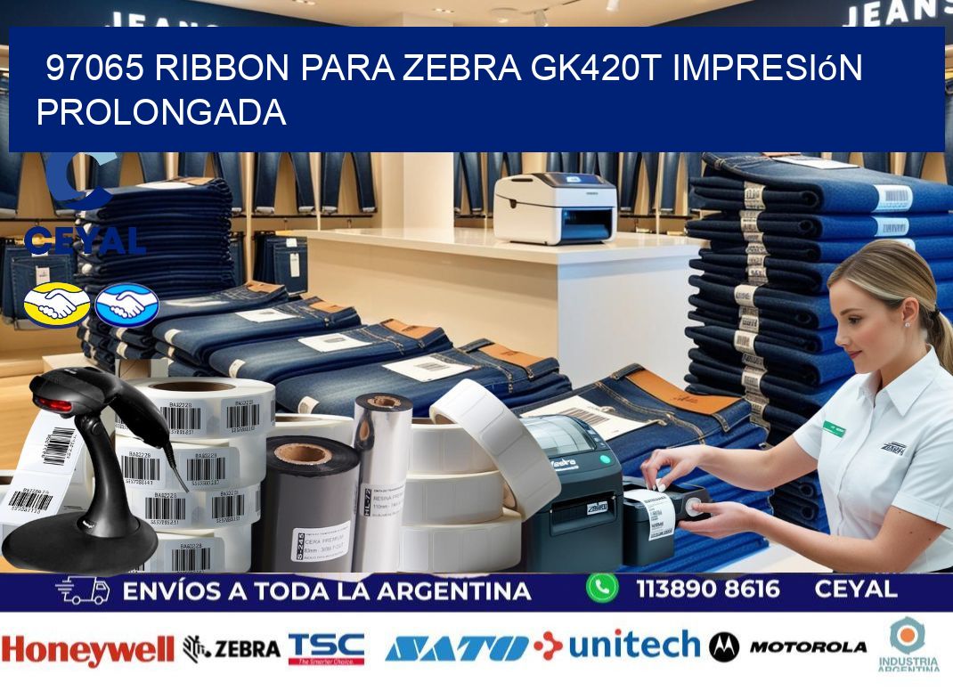 97065 ribbon para zebra gk420t impresión prolongada