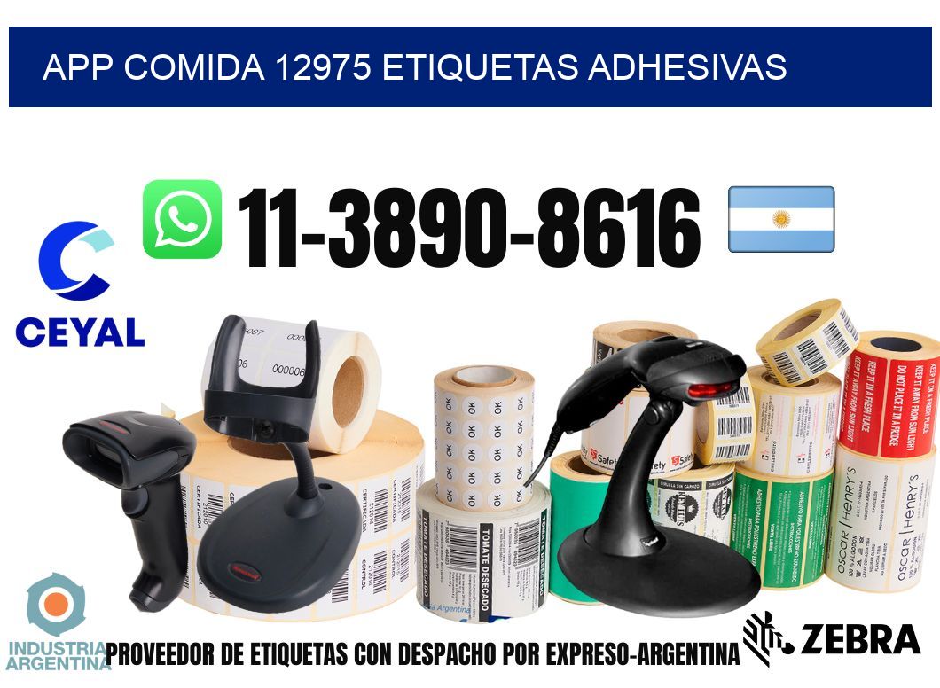 App comida 12975 etiquetas adhesivas