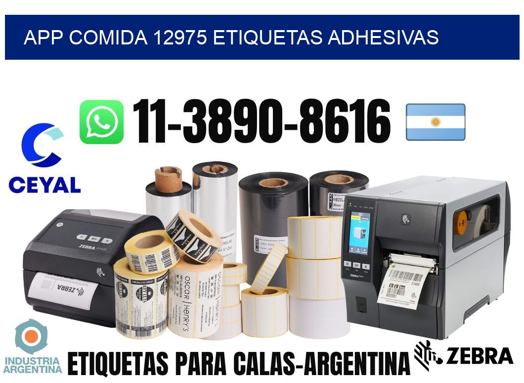 App comida 12975 etiquetas adhesivas