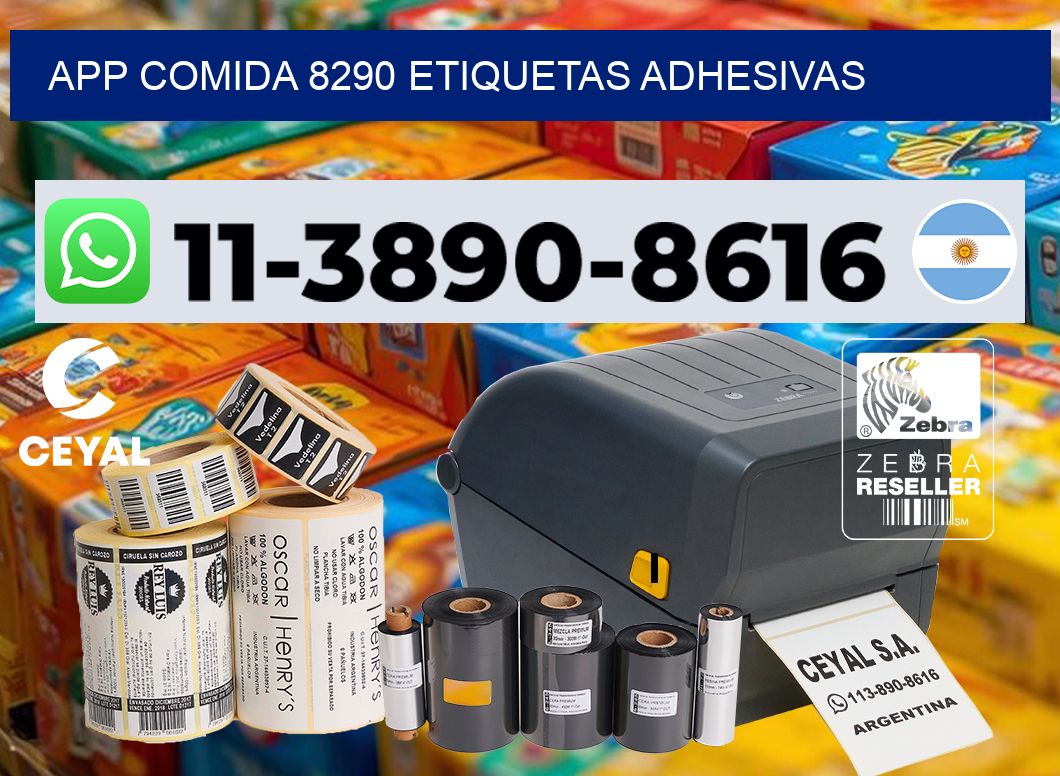App comida 8290 etiquetas adhesivas