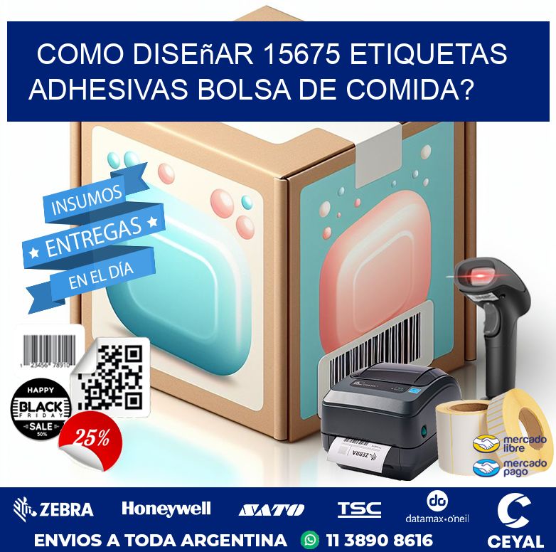 como diseñar 15675 etiquetas adhesivas bolsa de comida?