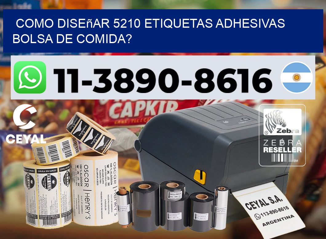 como diseñar 5210 etiquetas adhesivas bolsa de comida?
