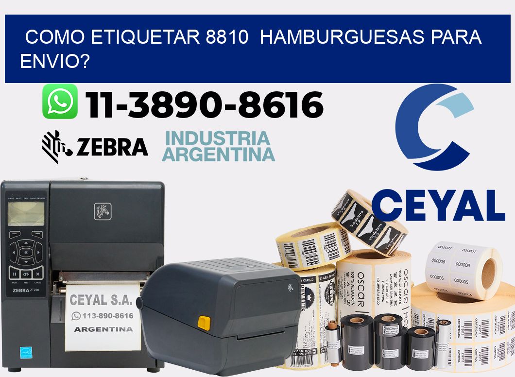 como etiquetar 8810 hamburguesas para envio?
