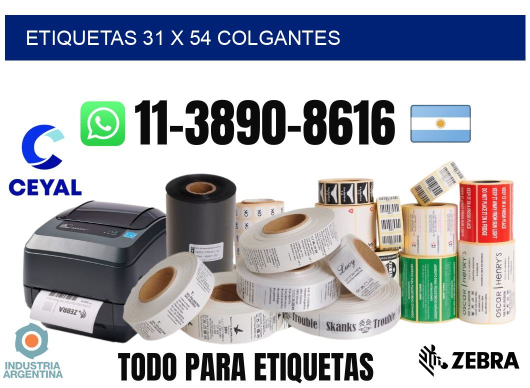 etiquetas 31 x 54 colgantes