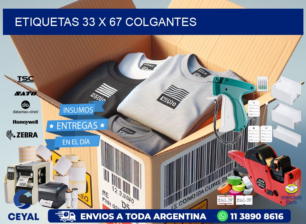 etiquetas 33 x 67 colgantes