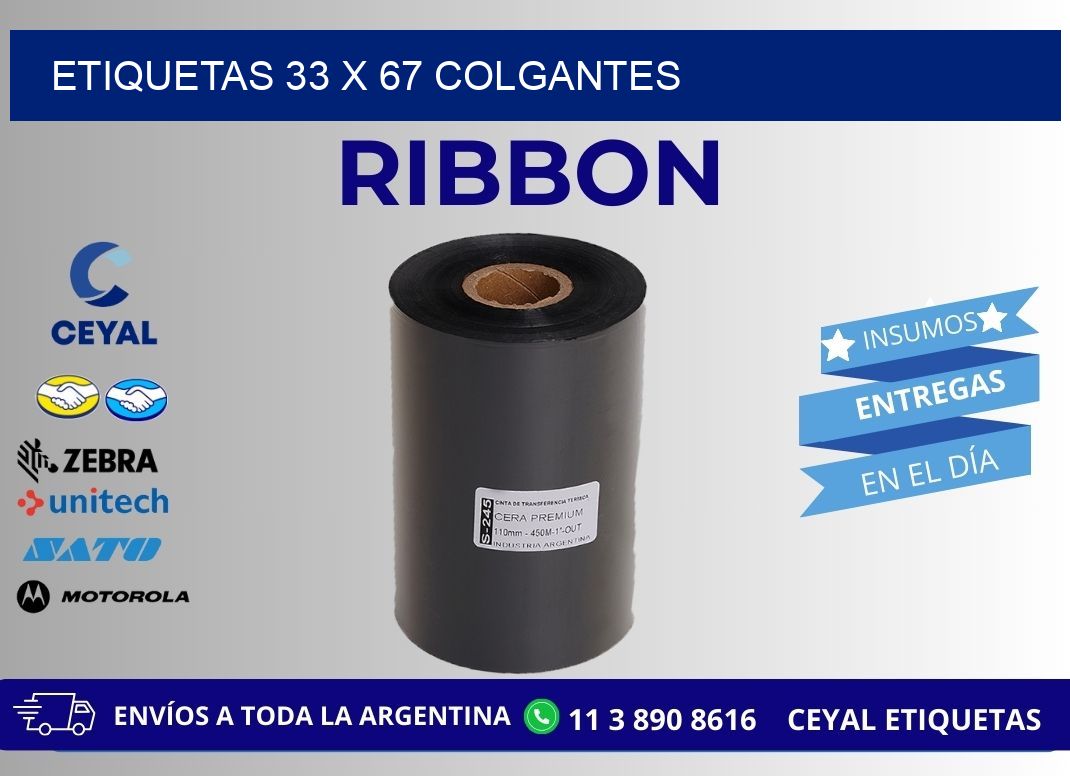 etiquetas 33 x 67 colgantes