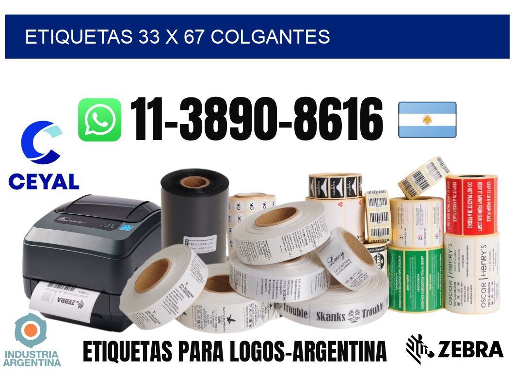 etiquetas 33 x 67 colgantes