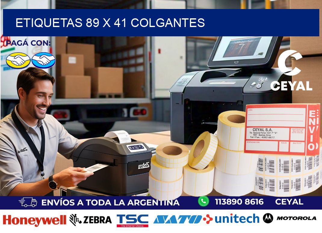 etiquetas 89 x 41 colgantes