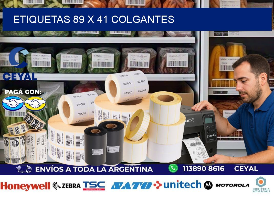 etiquetas 89 x 41 colgantes