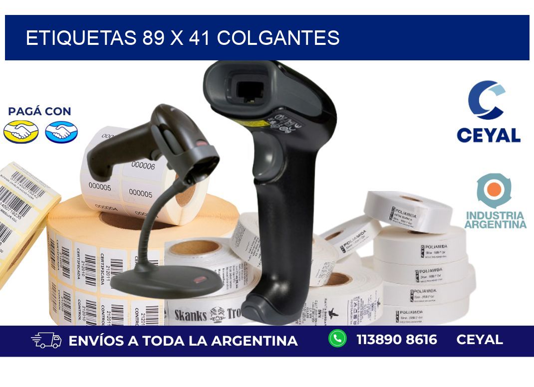 etiquetas 89 x 41 colgantes