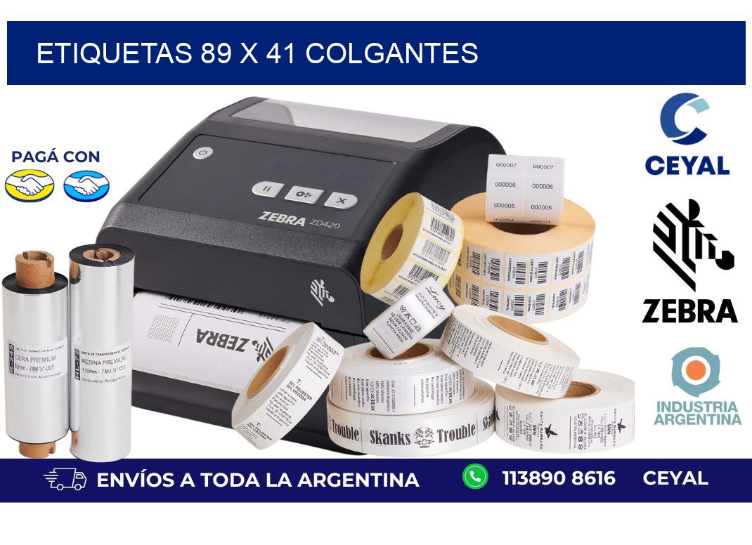 etiquetas 89 x 41 colgantes
