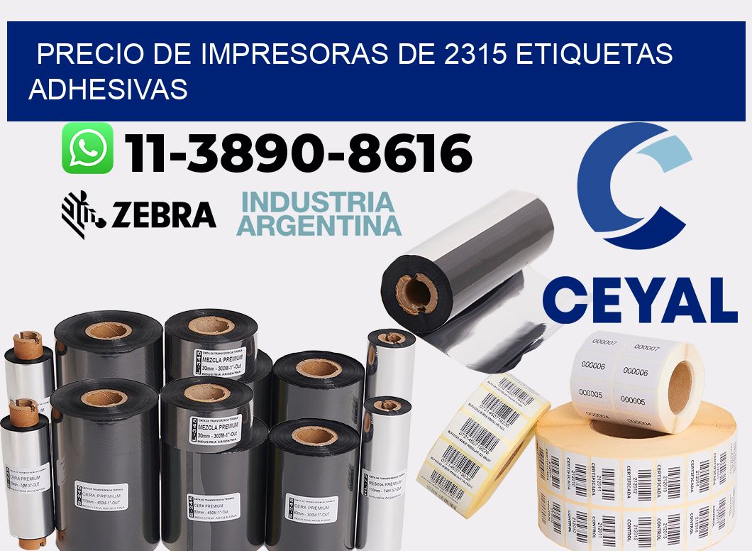 precio de impresoras de 2315 etiquetas adhesivas