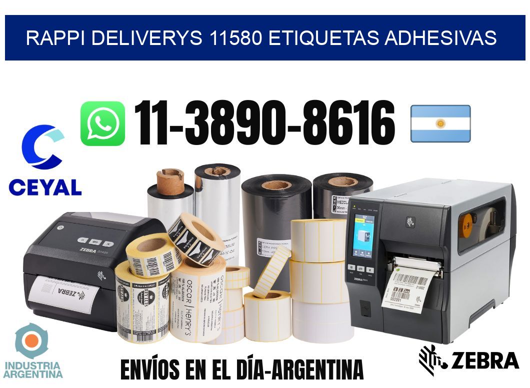 rappi deliverys 11580 etiquetas adhesivas