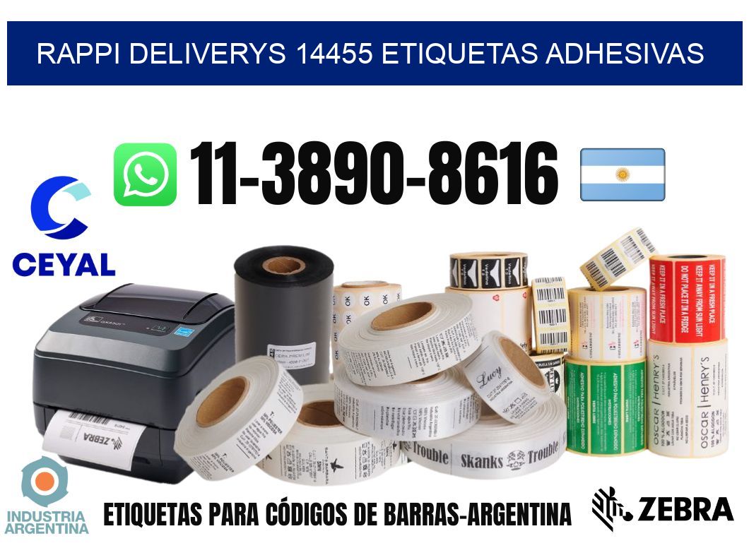 rappi deliverys 14455 etiquetas adhesivas