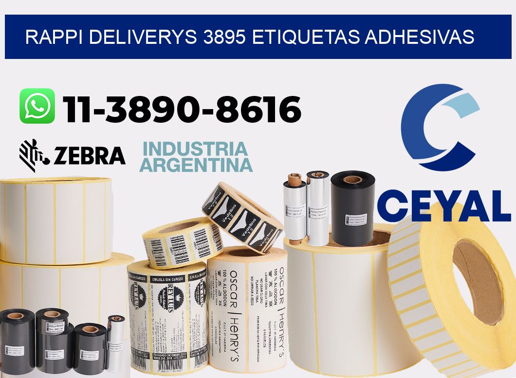 rappi deliverys 3895 etiquetas adhesivas