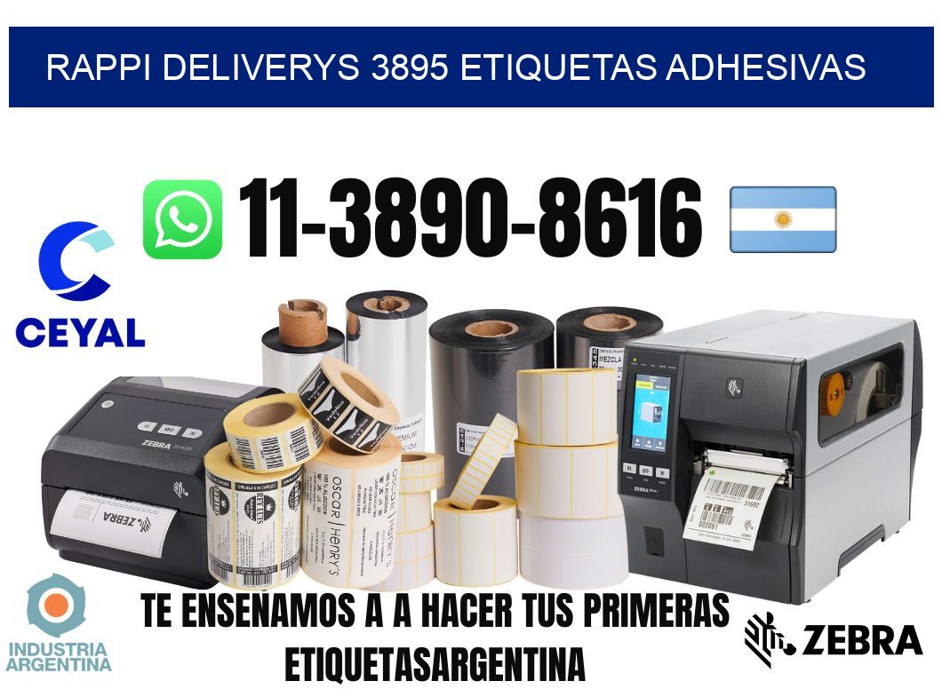 rappi deliverys 3895 etiquetas adhesivas