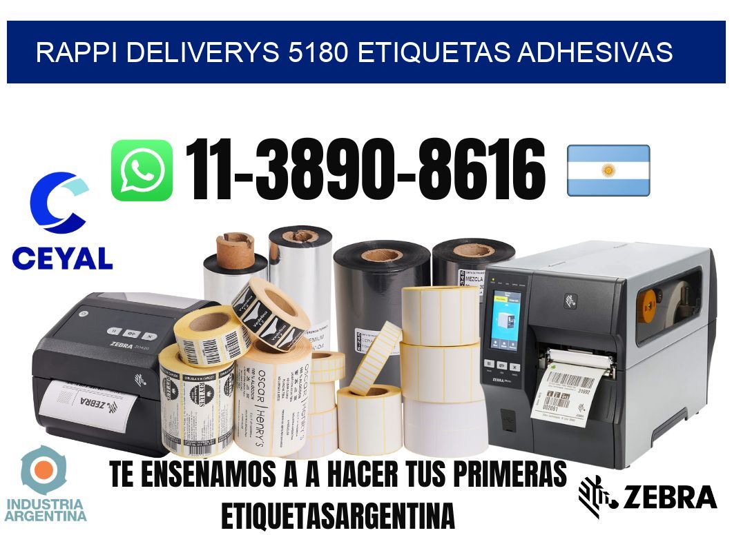 rappi deliverys 5180 etiquetas adhesivas