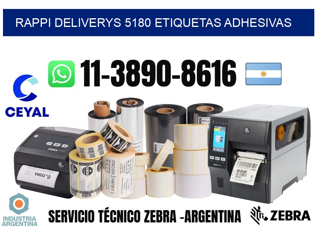 rappi deliverys 5180 etiquetas adhesivas