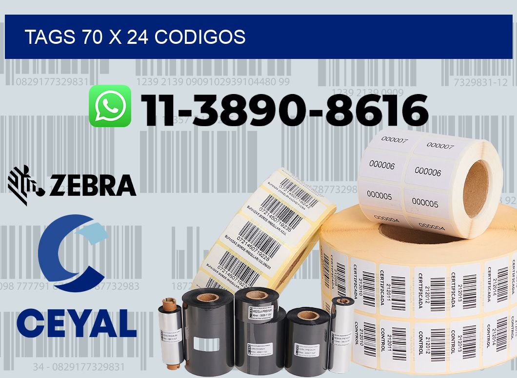 tags 70 x 24 codigos